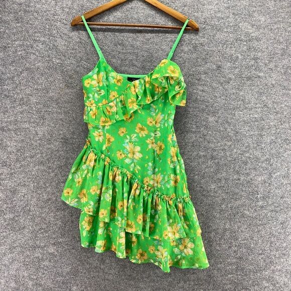 FOREVER 21 Dresses & Skirts - 5/$45 Forever 21 Dress Women S Small Green Floral Shift Short Ruffle V-Neck